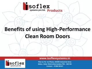 Benefits of using High-Performance Clean Room Doors