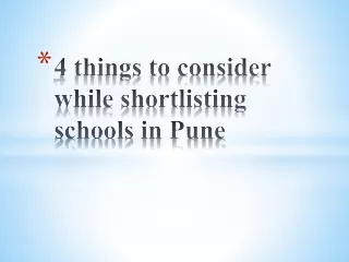 4 things to consider while shortlisting schools in Pune