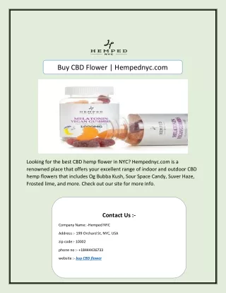 Buy CBD Flower | Hempednyc.com