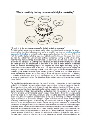 why is creativity the key to successful digital