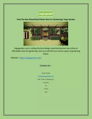 find the best raised bed planter