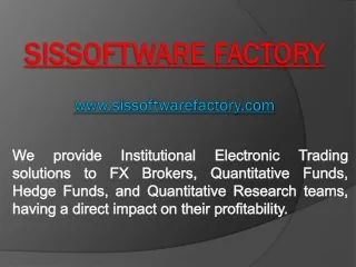 SIS Software Factory: Electronic Trading Solutions