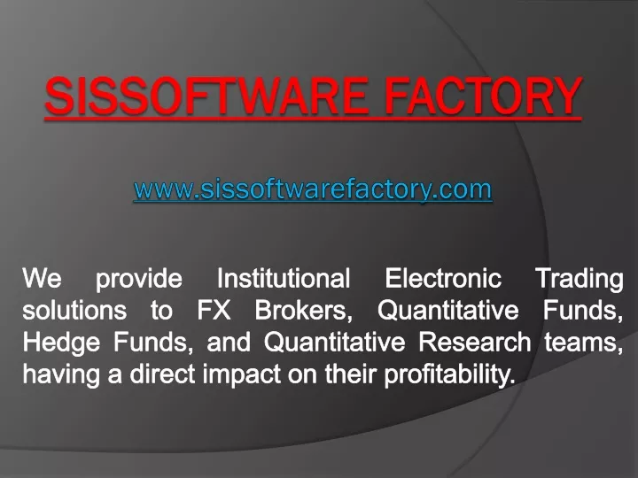sissoftware factory www sissoftwarefactory com