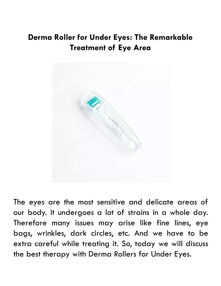 derma roller for under eyes the remarkable
