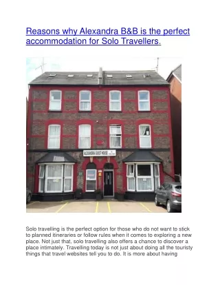 Reasons why Alexandra B&B is the perfect accommodation for Solo Travellers-converted