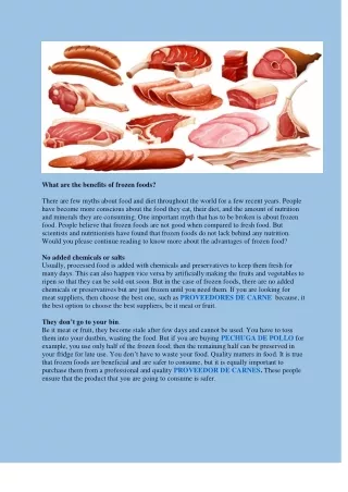 what are the benefits of frozen foods there