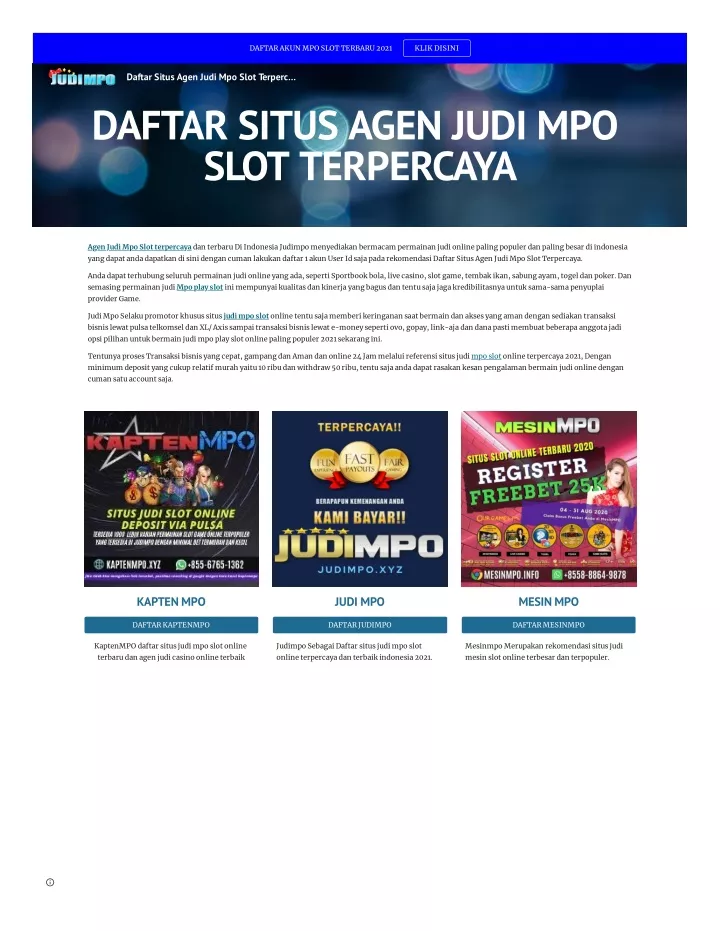 daftar akun mpo slot terbaru 2021