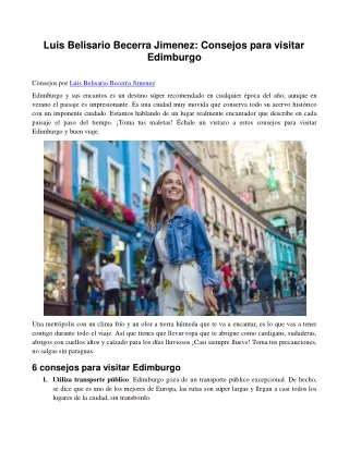 Luis Belisario Becerra Jimenez: Consejos para visitar Edimburgo