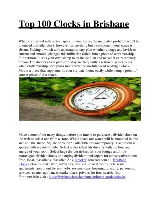 top 100 clocks in brisbane