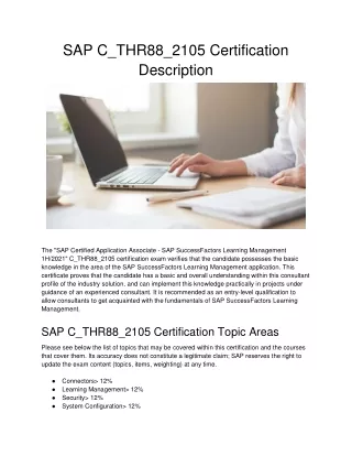 sap c thr88 2105 certification description