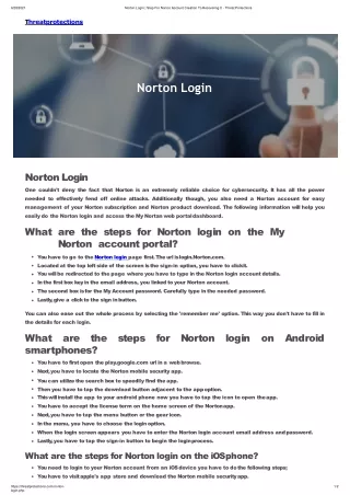 Norton Login _ Step For Norton Account Creation To Recovering It - Threat Protections-converted (1)