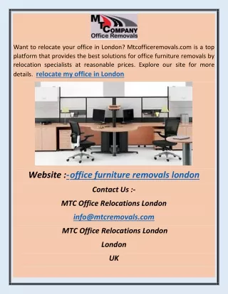 office furniture removals london df