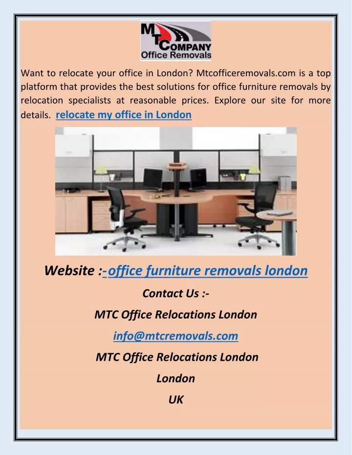 want to relocate your office in london
