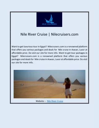 Nile River Cruise | Nilecruisers.com