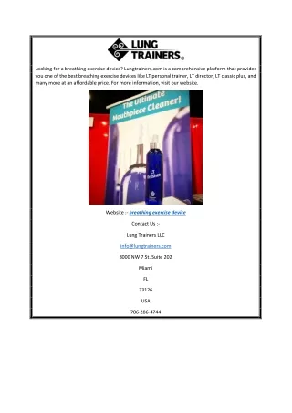 looking for a breathing exercise device