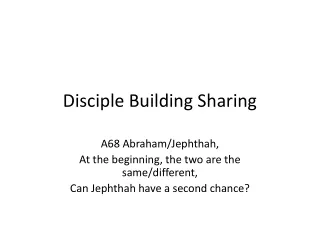 disciple building sharing