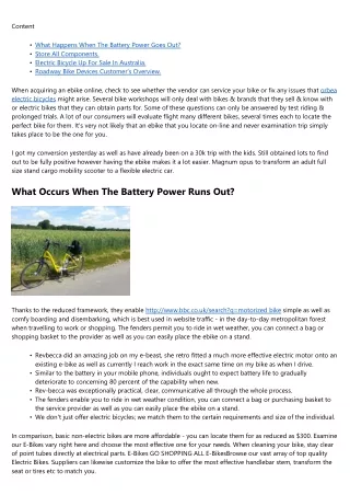 Electric Bike Frequently Asked Questions.
