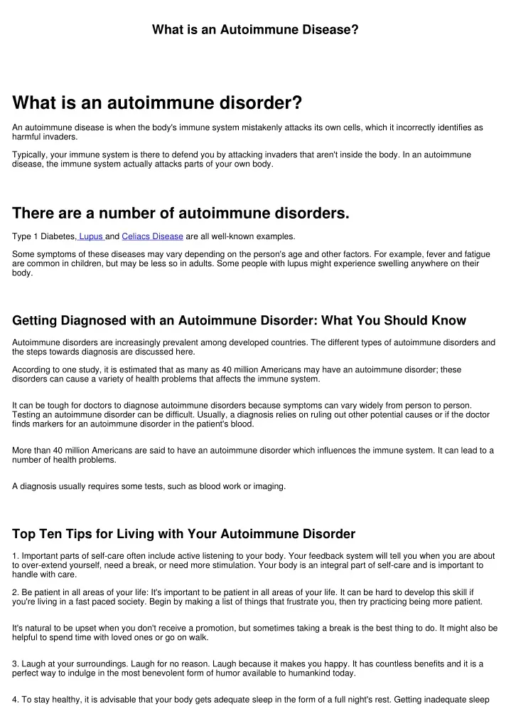 what is an autoimmune disease