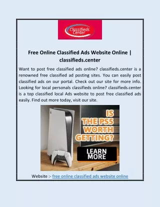 Free Online Classified Ads Website Online | classifieds.center