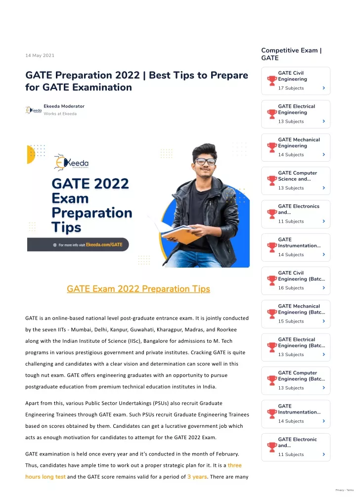 competitive exam gate
