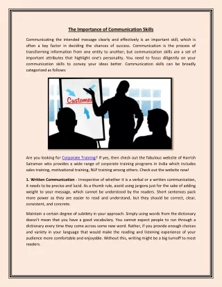 the importance of communication skills
