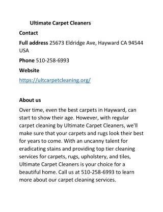 Ultimate Carpet Cleaners