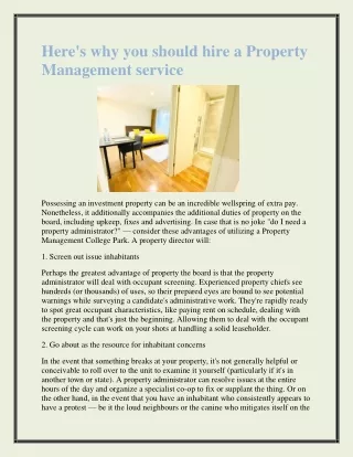 here s why you should hire a property management