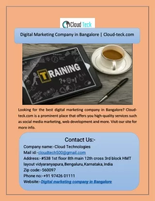 Digital Marketing Company in Bangalore  Cloud-teck.com