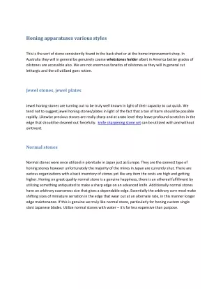 honing apparatuses various styles