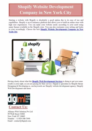 Shopify Website Development Company in New York City