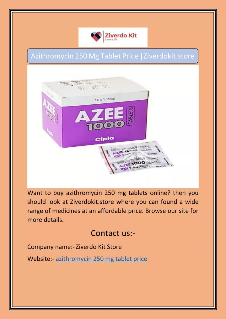 azithromycin 250 mg tablet price ziverdokit store