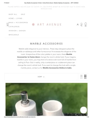 Buy Marble Accessories Online in India - Art Avenue