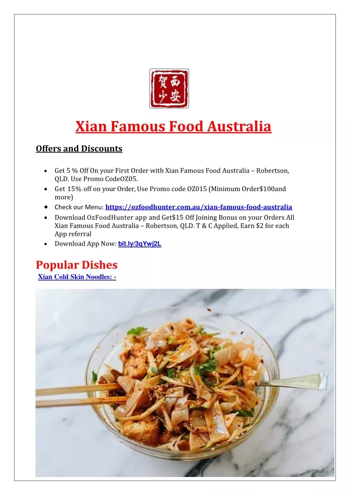 xian famous food australia offers and discounts