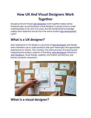 how ux and visual designers work together