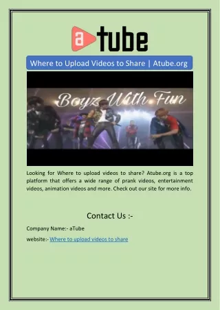 where to upload videos to share atube org