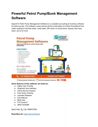 Powerful Petrol Pump/Bunk Management Software