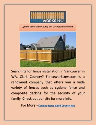 Cyclone Fence Clark County WA | Fenceworksnw.com