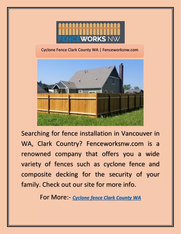 cyclone fence clark county wa fenceworksnw com