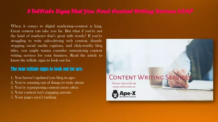 5 telltale signs that you need content writing