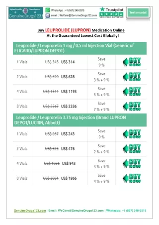 buy leuprolide lupron medication online