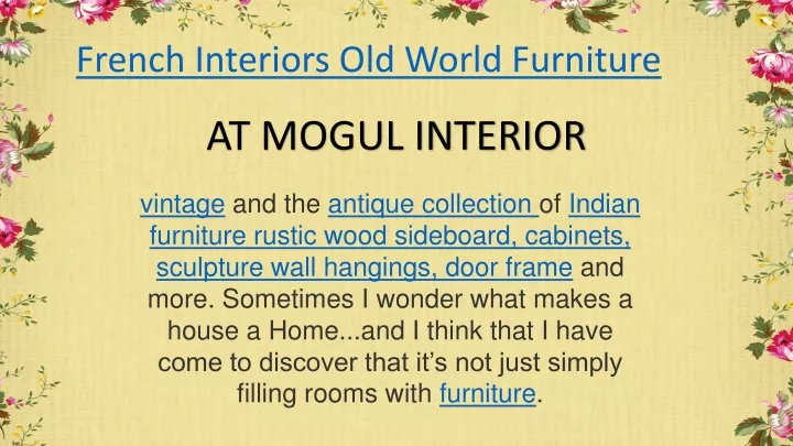 french interiors old world furniture