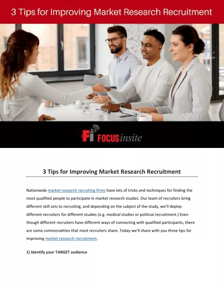 3 tips for improving market research recruitment