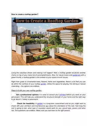 How to create a rooftop garden