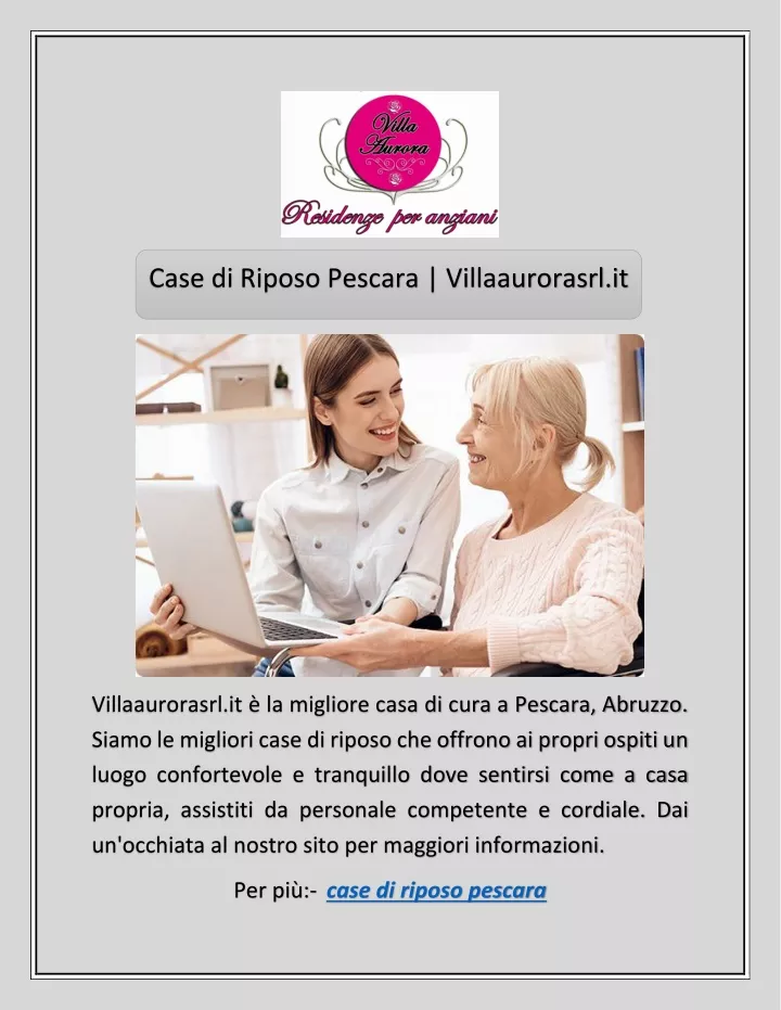 case di riposo pescara villaaurorasrl it