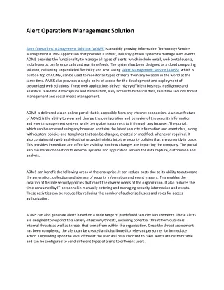 Alert operations management solution (1)