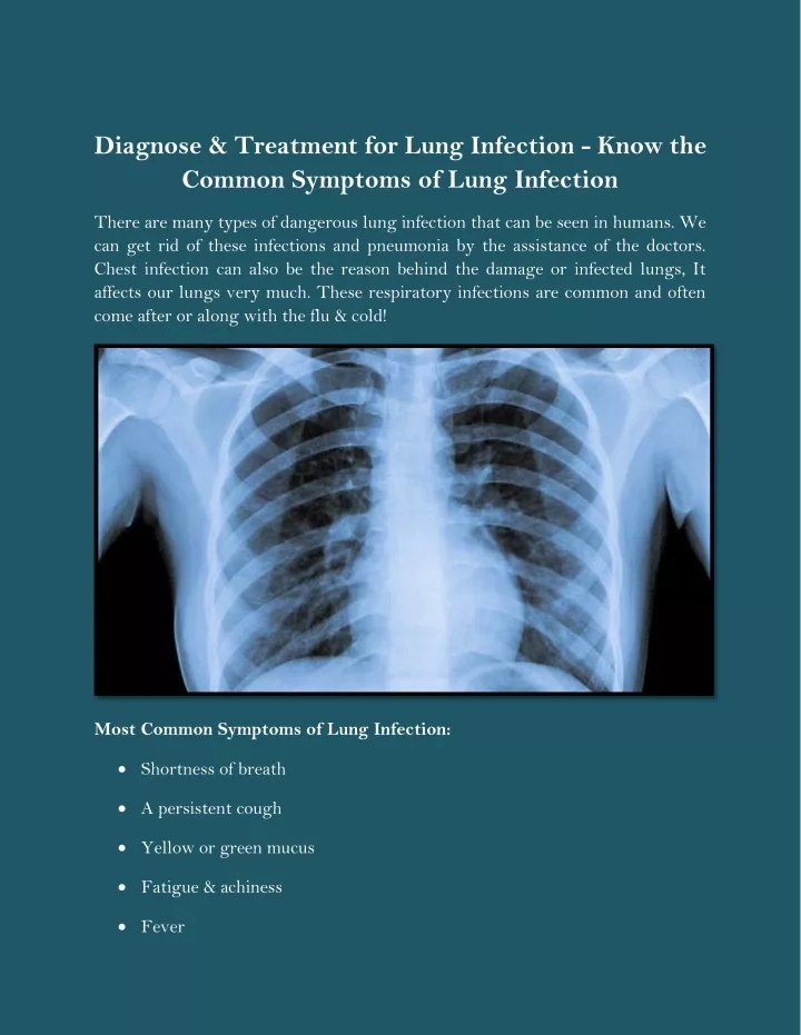 diagnose treatment for lung infection know