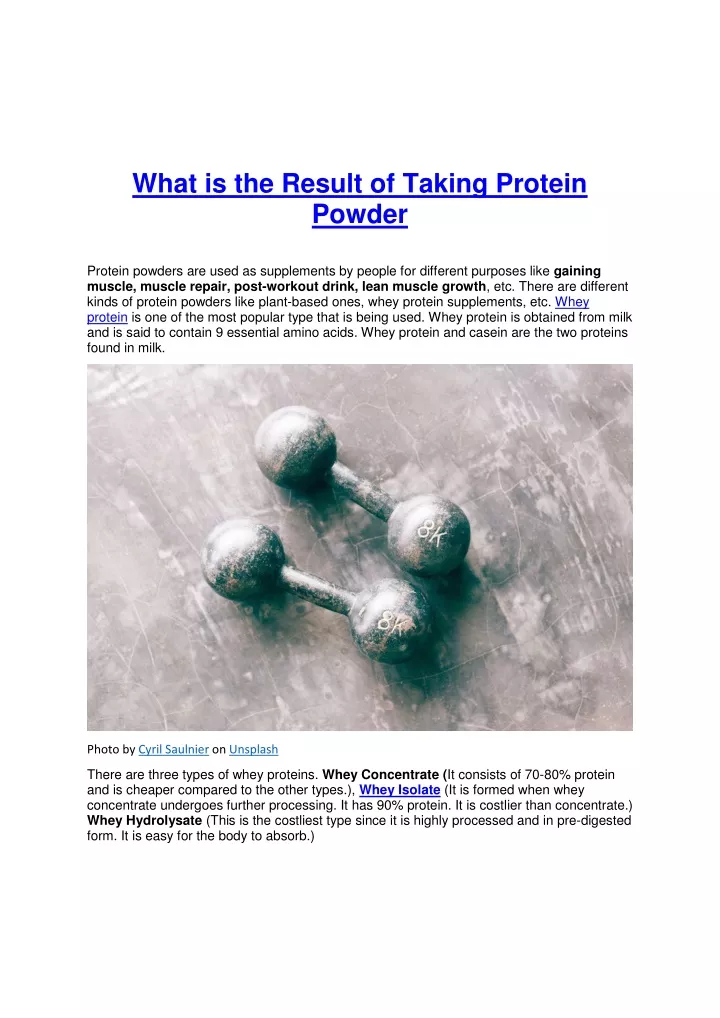 what is the result of taking protein powder