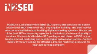 in2seo is a wholesale white label seo agency that