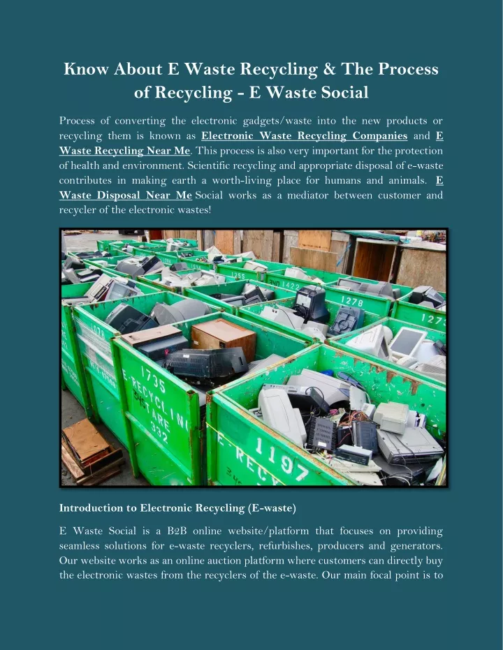 know about e waste recycling the process