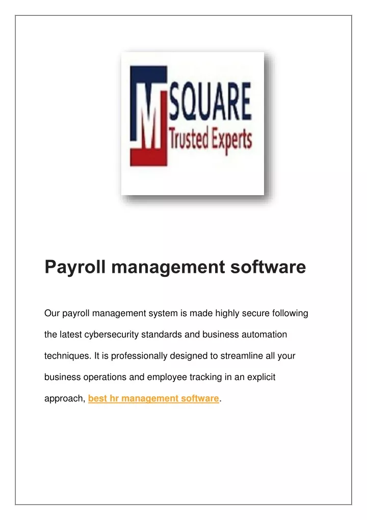 payroll management software